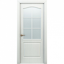 Дверь межкомнатная Палитра 700х2000 мм финишпленка белая со стеклом