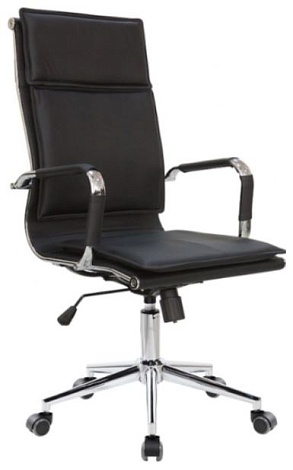 Кресло для руководителя Riva Chair Hugo 6003-1SE Черная экокожа