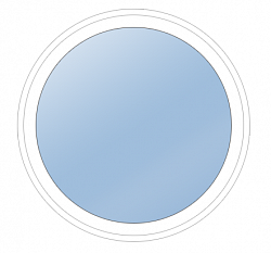 Окно мм из алюминиевого комбинированного профиля, с однокамерным стеклопакетом, без открывания 
Ø350 мм
